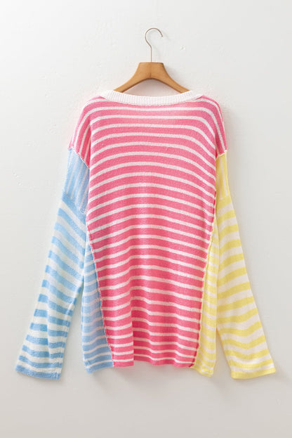 Fernanda Seam Colorblock Patchwork PLUS Sweater - Hello Beautiful BoutiquePlus Size Sweaters & CardigansThreaded Pear