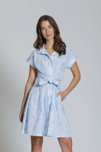 Floral Dress with Tie Front K25 - Hello Beautiful BoutiqueDressAPNY