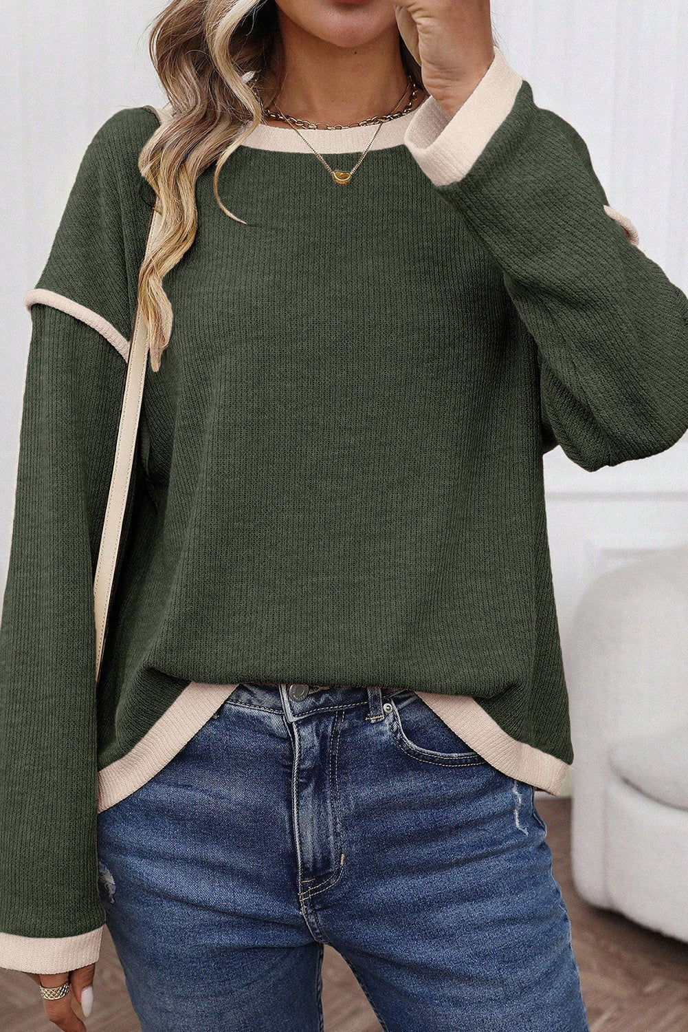 Frances Drop Shoulder Loose Top - Hello Beautiful BoutiqueLong Sleeve TopsThreaded Pear