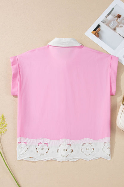 Francesca Short Sleeve Up Shirt - Hello Beautiful BoutiqueBlouses & ShirtsThreaded Pear