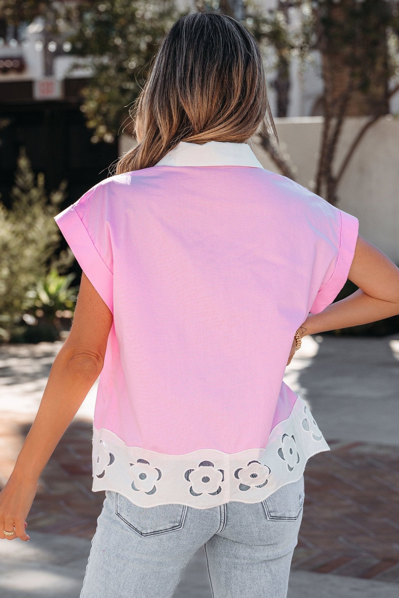 Francesca Short Sleeve Up Shirt - Hello Beautiful BoutiqueBlouses & ShirtsThreaded Pear