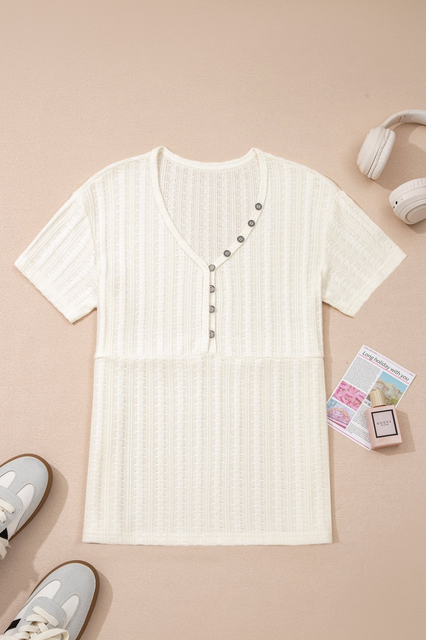 Frankie Raw Seam Henley Tee - Hello Beautiful BoutiqueTops & TeesThreaded Pear
