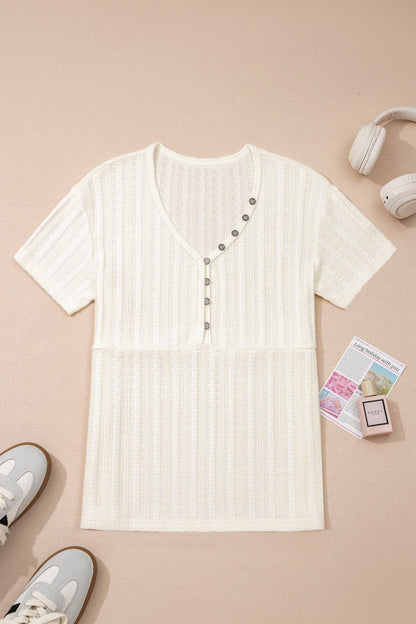 Frankie Raw Seam Henley Tee - Hello Beautiful BoutiqueTops & TeesThreaded Pear