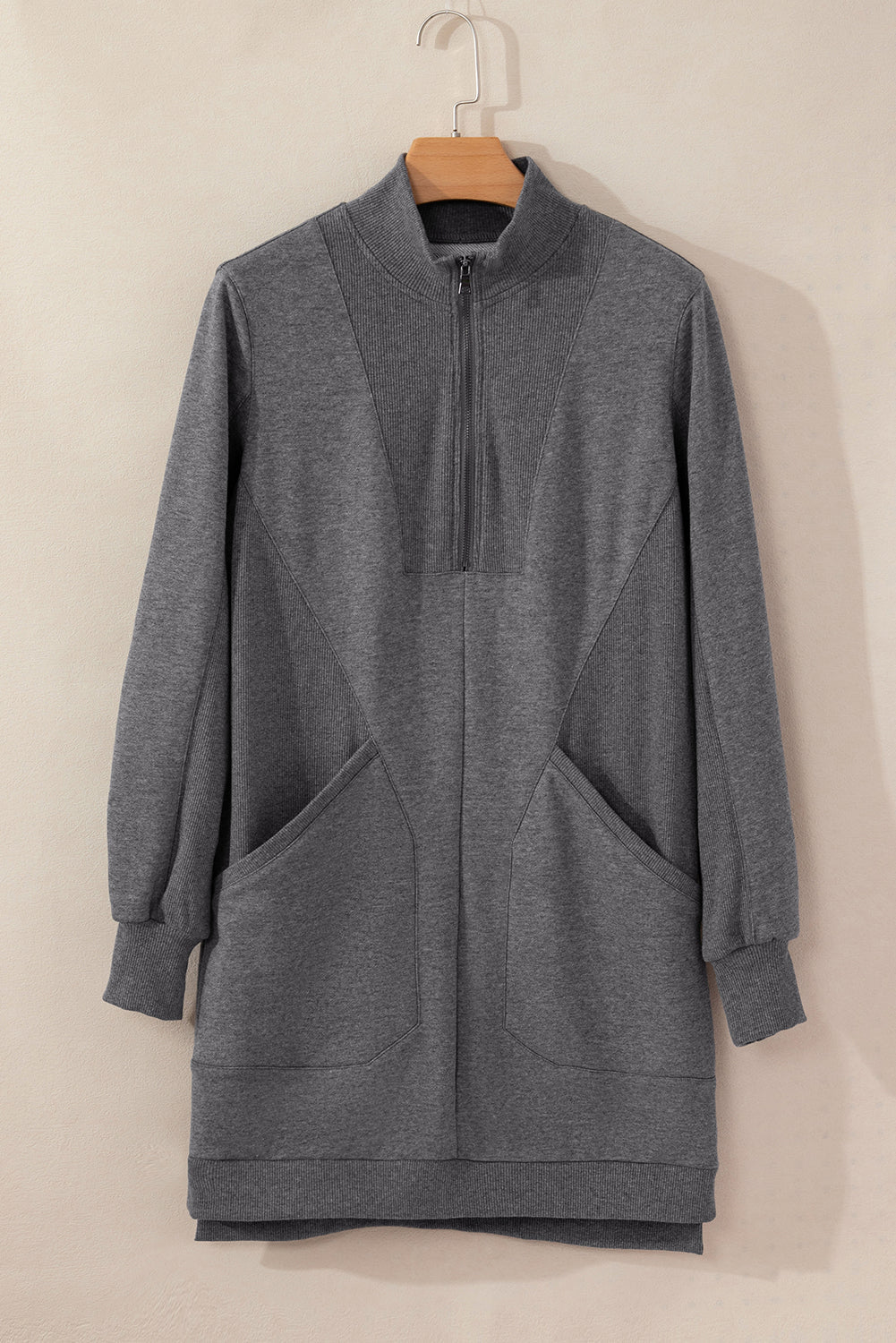 Frankie Ribbed Patchwork Sweatshirt Dress - Hello Beautiful BoutiqueMini DressesThreaded Pear