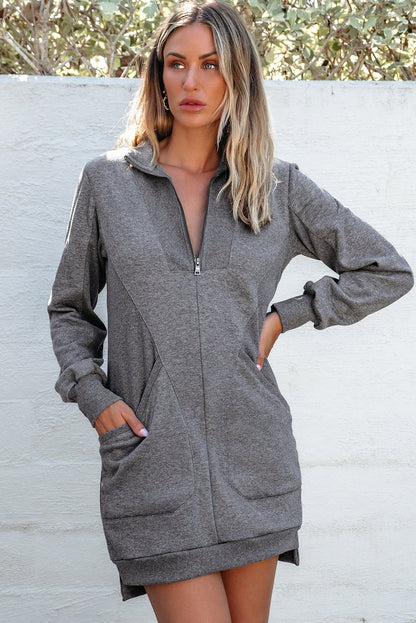 Frankie Ribbed Patchwork Sweatshirt Dress - Hello Beautiful BoutiqueMini DressesThreaded Pear
