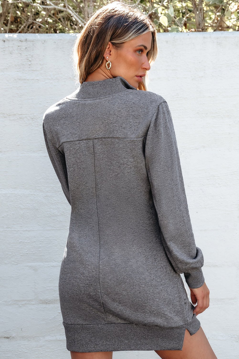 Frankie Ribbed Patchwork Sweatshirt Dress - Hello Beautiful BoutiqueMini DressesThreaded Pear