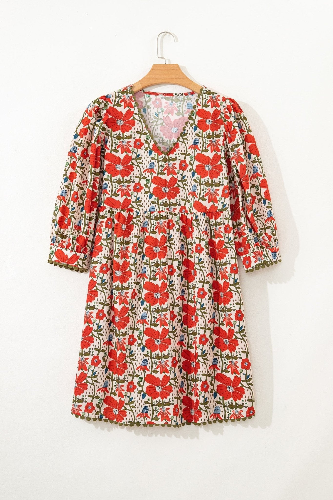 Freya Sleeve Loose Mini Dress - Hello Beautiful BoutiqueFloral DressesThreaded Pear