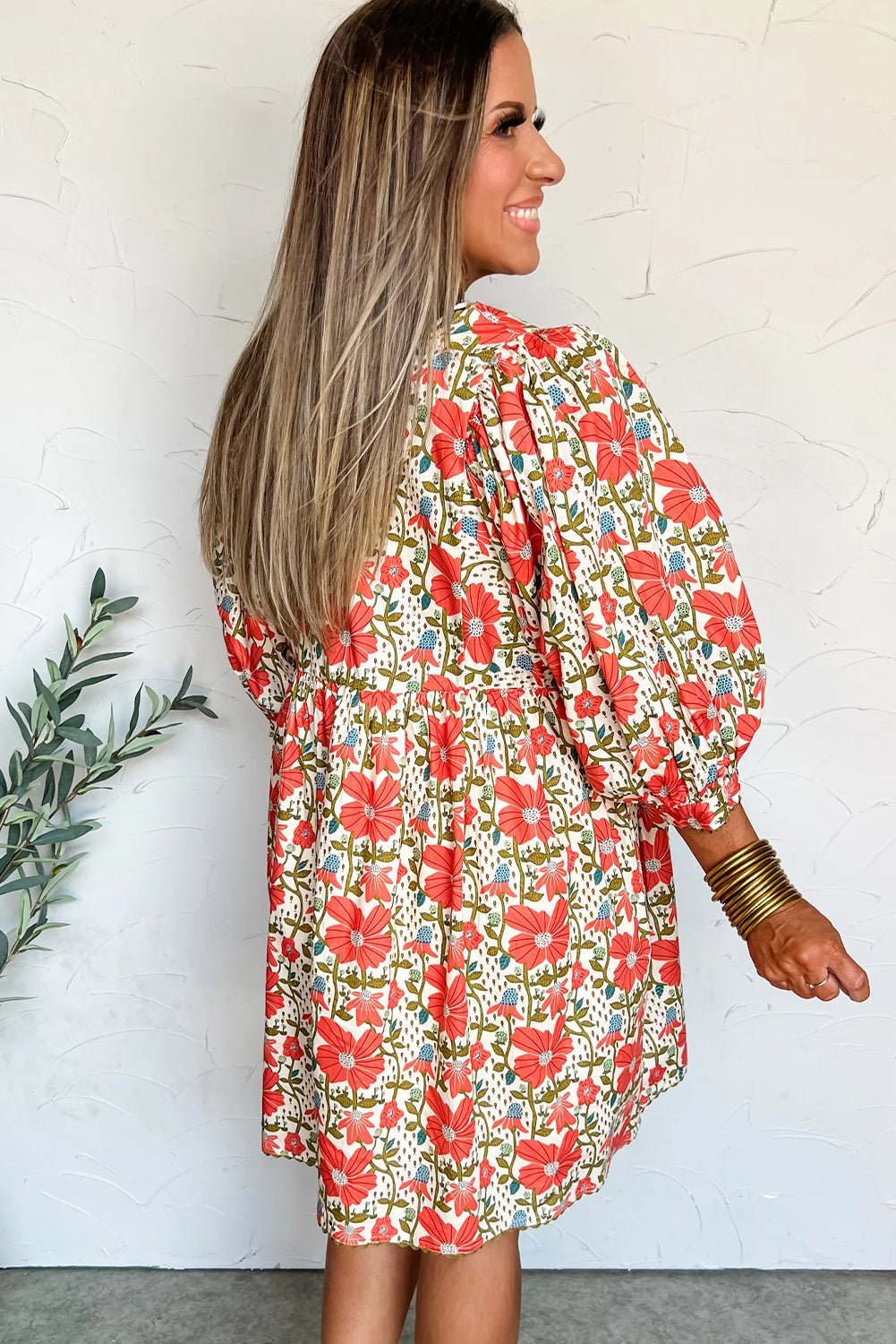 Freya Sleeve Loose Mini Dress - Hello Beautiful BoutiqueFloral DressesThreaded Pear