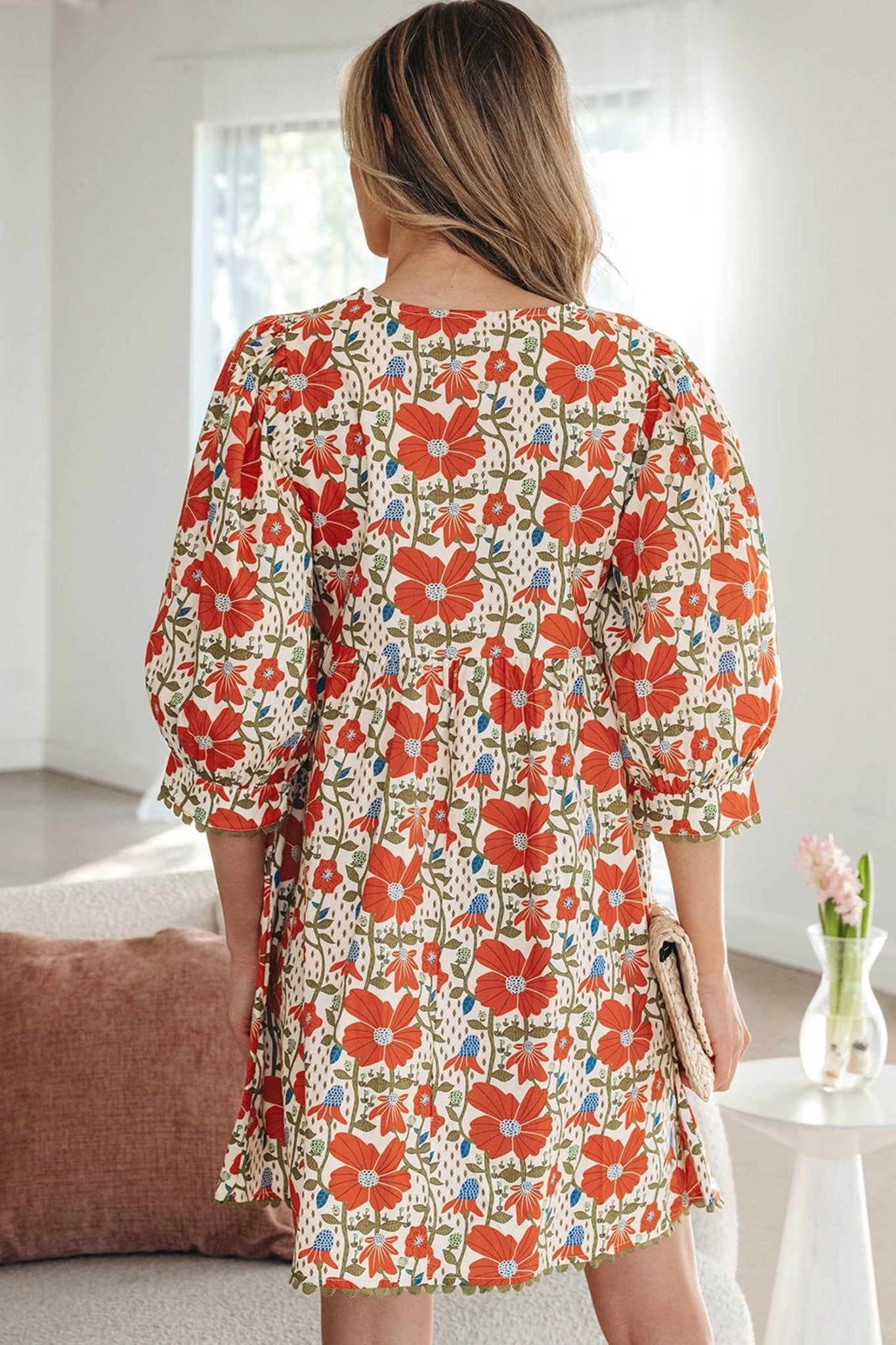 Freya Sleeve Loose Mini Dress - Hello Beautiful BoutiqueFloral DressesThreaded Pear