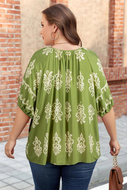 Gabriella Floral Short Sleeve PLUS Top - Hello Beautiful BoutiquePlus Size Blouses & ShirtsThreaded Pear