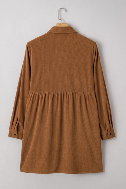Galilea Corduroy Full Collared PLUS Shirt - Hello Beautiful BoutiquePlus Size Mini DressesThreaded Pear