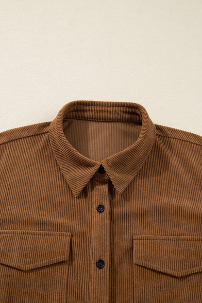Galilea Corduroy Full Collared PLUS Shirt - Hello Beautiful BoutiquePlus Size Mini DressesThreaded Pear