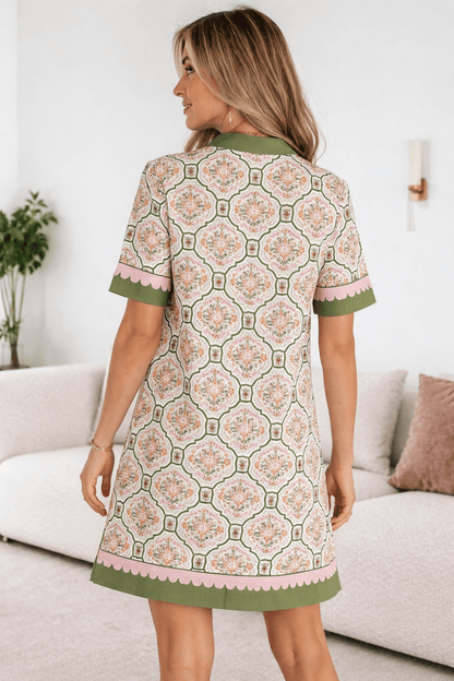 Galilea Sleeve Loose Mini Dress - Hello Beautiful BoutiqueFloral DressesThreaded Pear