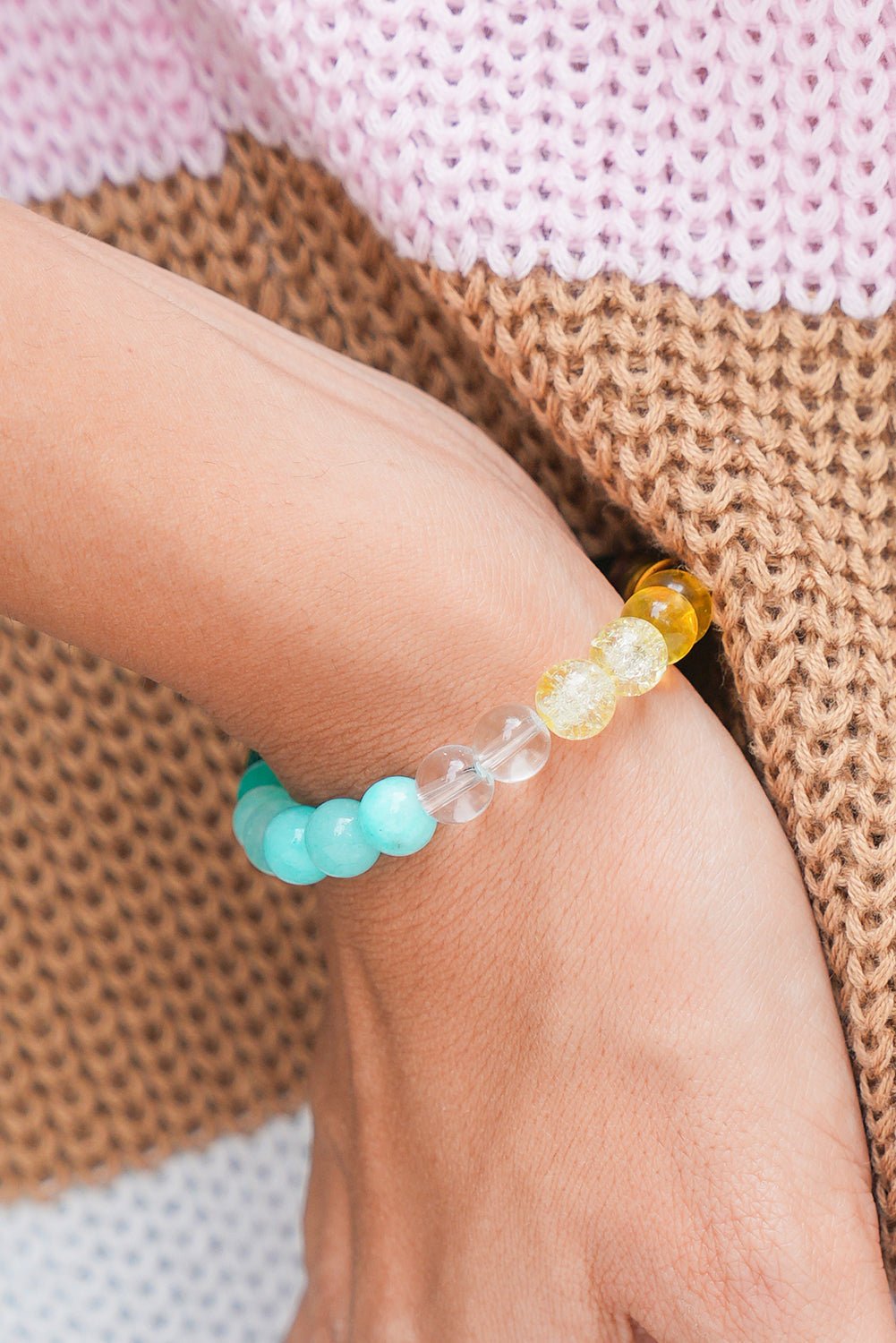 Gemma Crystal Beaded Elastic Bracelet - Hello Beautiful BoutiqueJewelryThreaded Pear
