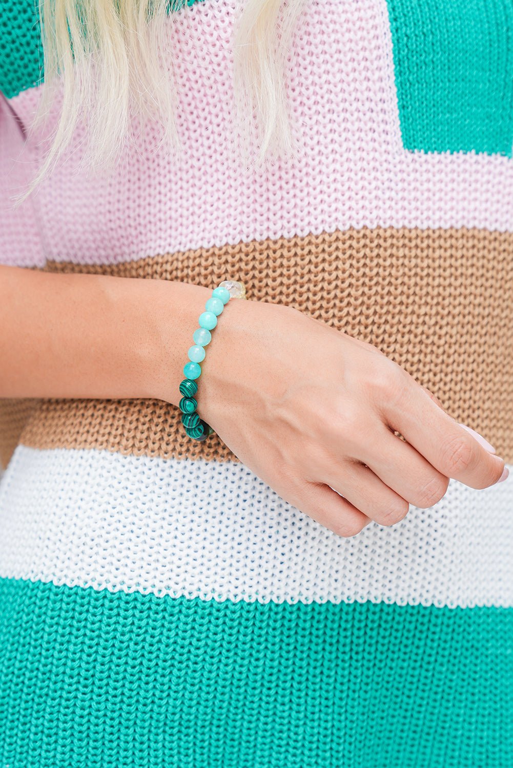 Gemma Crystal Beaded Elastic Bracelet - Hello Beautiful BoutiqueJewelryThreaded Pear