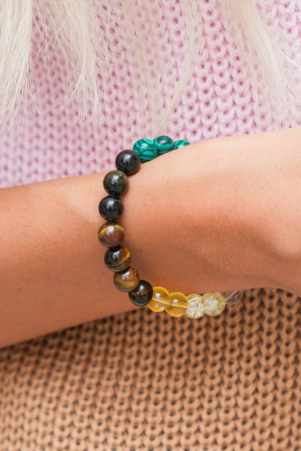 Gemma Crystal Beaded Elastic Bracelet - Hello Beautiful BoutiqueJewelryThreaded Pear