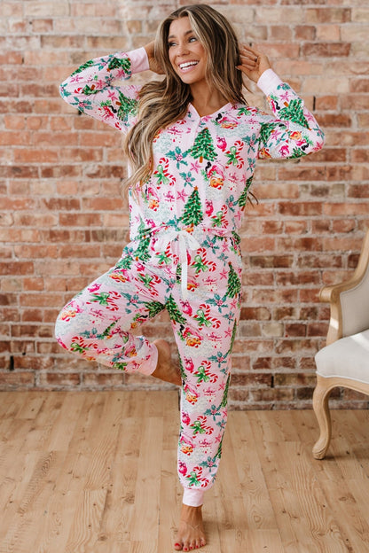Georgia Pattern Pullover Drawstring Pants - Hello Beautiful BoutiqueLoungewearThreaded Pear
