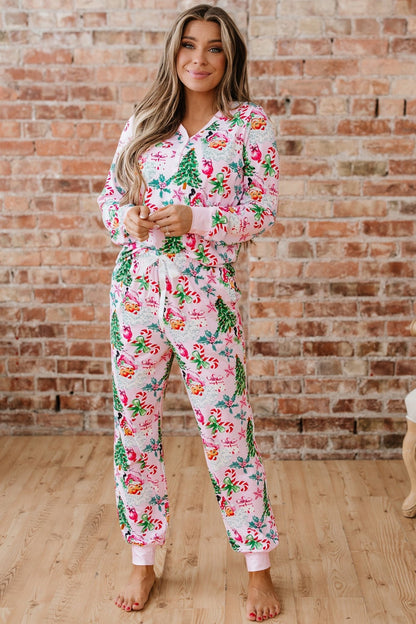 Georgia Pattern Pullover Drawstring Pants - Hello Beautiful BoutiqueLoungewearThreaded Pear
