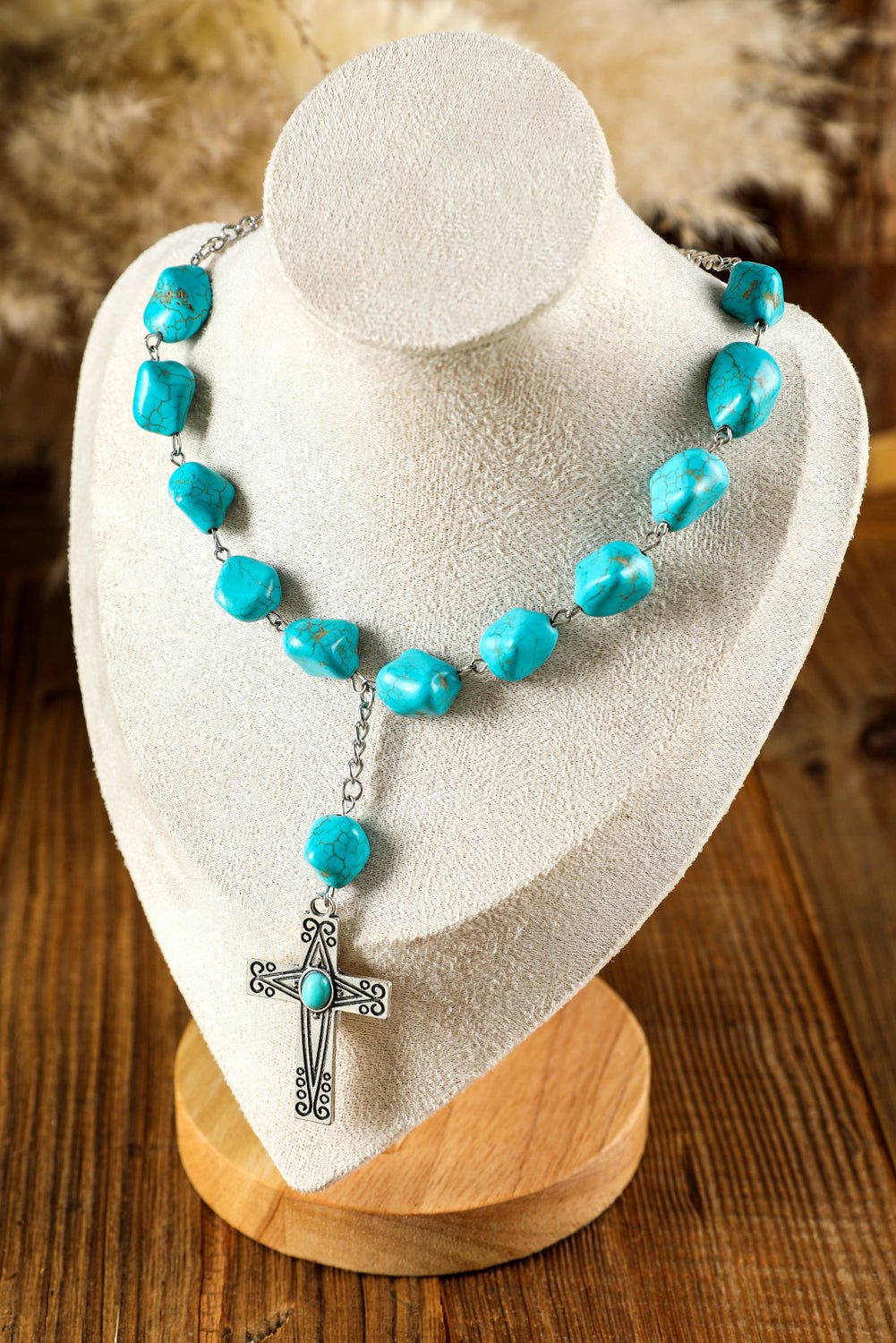 Giana Peacock Cross Pendant Necklace - Hello Beautiful BoutiqueJewelryThreaded Pear