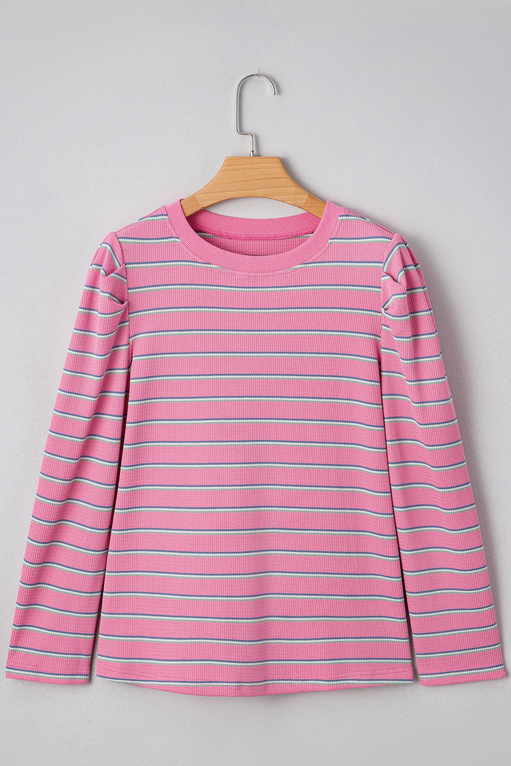 Giana Stripe Textured Knit Long Sleeve Top - Hello Beautiful BoutiqueLong Sleeve TopsThreaded Pear