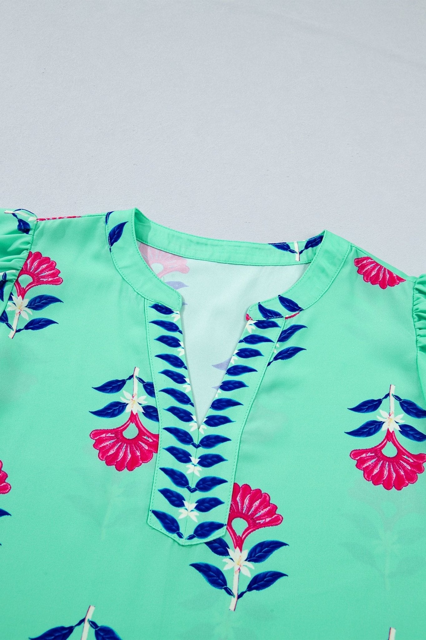 Gianna Floral Flutter Sleeve Blouse - Hello Beautiful BoutiqueBlouses & ShirtsThreaded Pear
