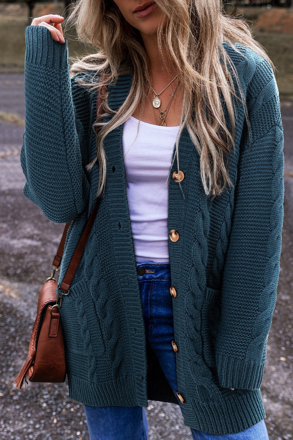 Gianna Knit Front Baggy Cardigan - Hello Beautiful BoutiqueCardigansThreaded Pear