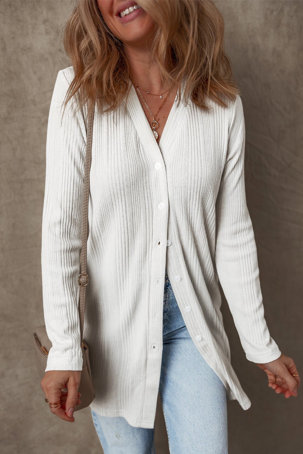 Gianna Ribbed Up Tunic Cardigan - Hello Beautiful Boutique15% OFFThreaded Pear