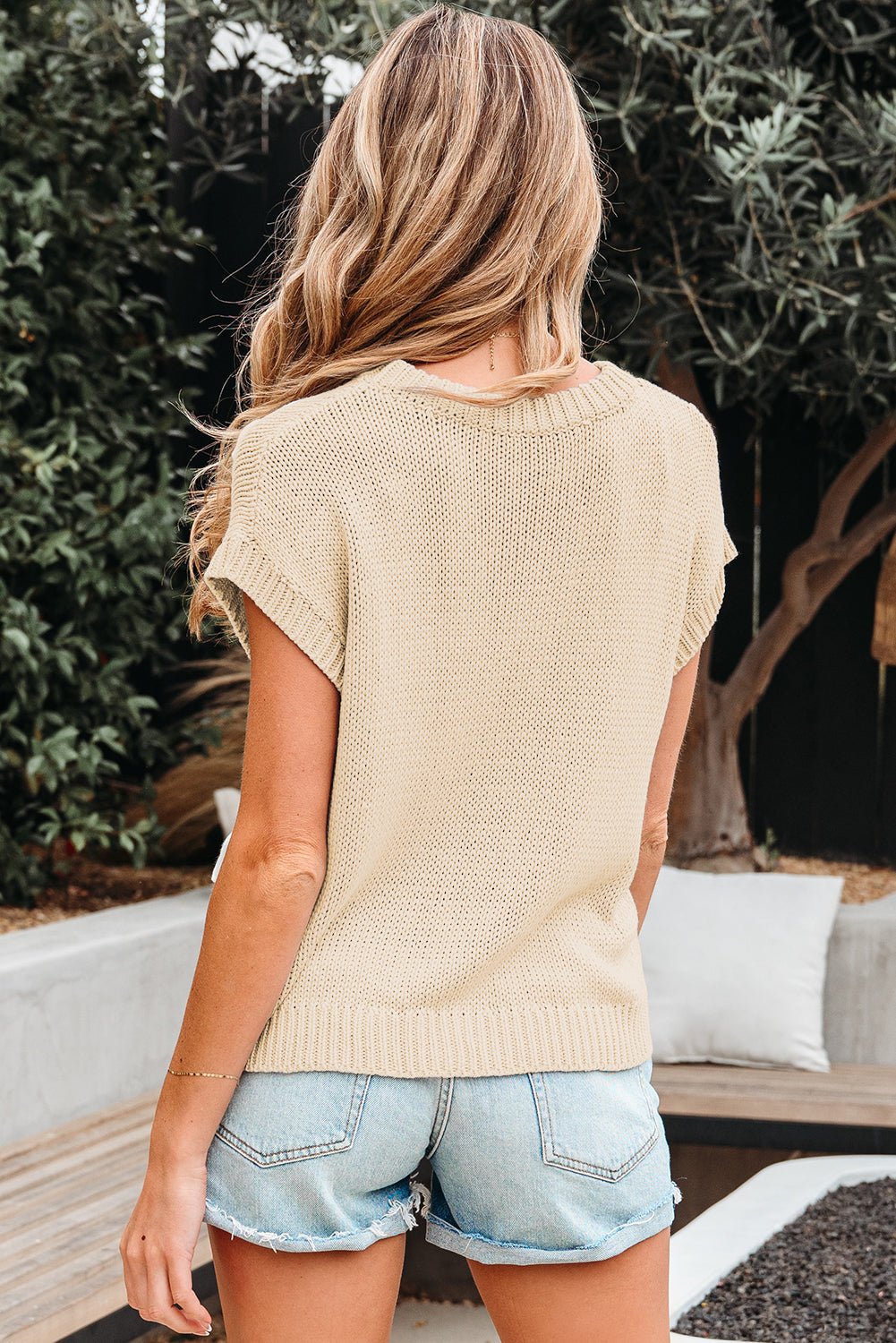 Giselle applique Cap Sleeve Sweater - Hello Beautiful BoutiqueShort Sleeve SweatersThreaded Pear