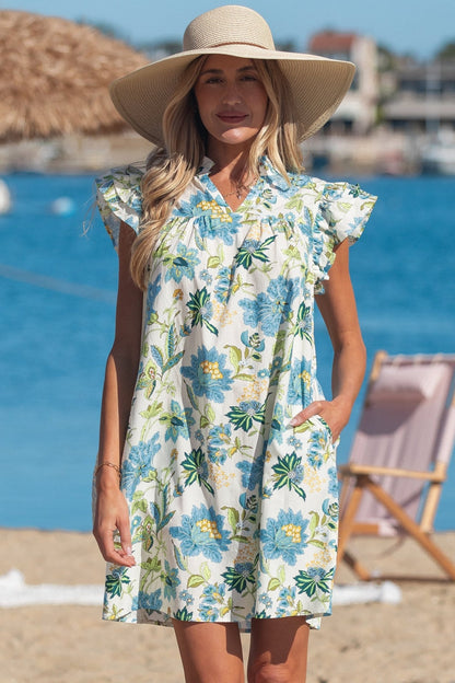 Giuliana Sleeve Shift Mini Dress - Hello Beautiful BoutiqueFloral DressesThreaded Pear