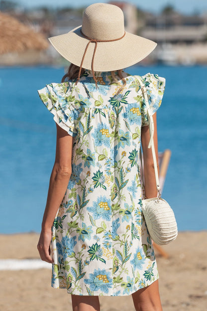 Giuliana Sleeve Shift Mini Dress - Hello Beautiful BoutiqueFloral DressesThreaded Pear