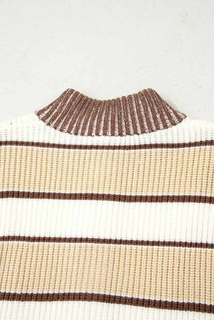 Gloria Zip Drop Shoulder Sweater - Hello Beautiful BoutiqueSweatersThreaded Pear