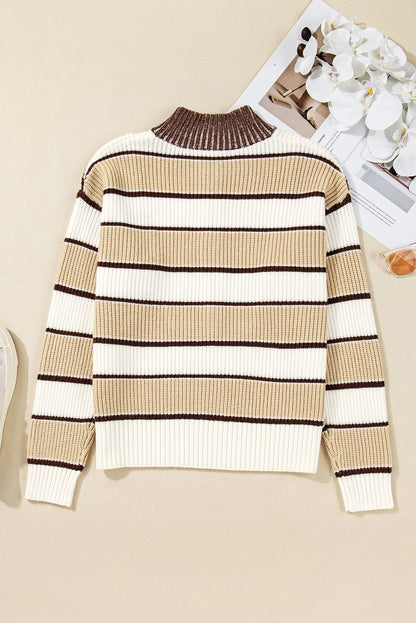 Gloria Zip Drop Shoulder Sweater - Hello Beautiful BoutiqueSweatersThreaded Pear