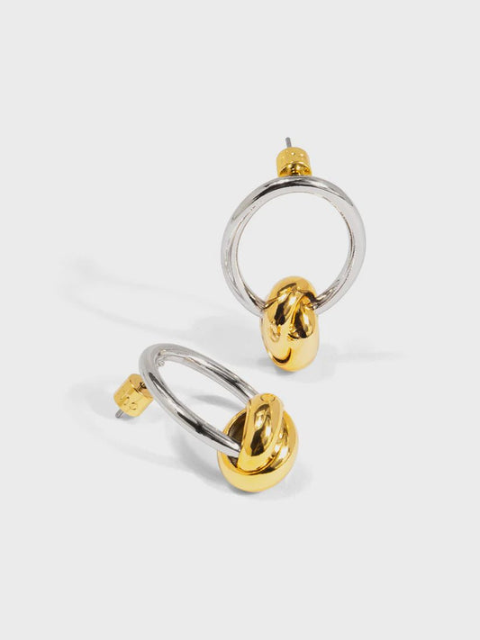 Gold/ Silver Hoop RE3166 - Hello Beautiful BoutiqueEarringRho