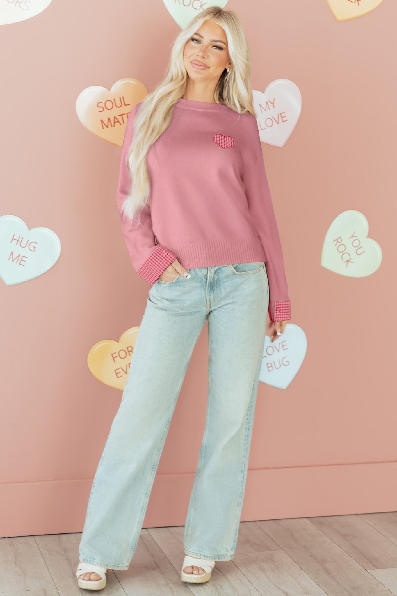 Goldie Cuffed Drop Shoulder Sweater - Hello Beautiful BoutiqueSweatersThreaded Pear