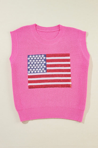 Grace american Flag Knitted Vest - Hello Beautiful Boutique20% OFFThreaded Pear