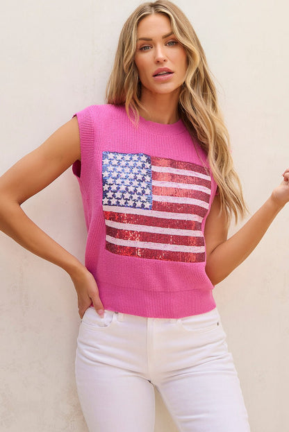 Grace american Flag Knitted Vest - Hello Beautiful Boutique20% OFFThreaded Pear