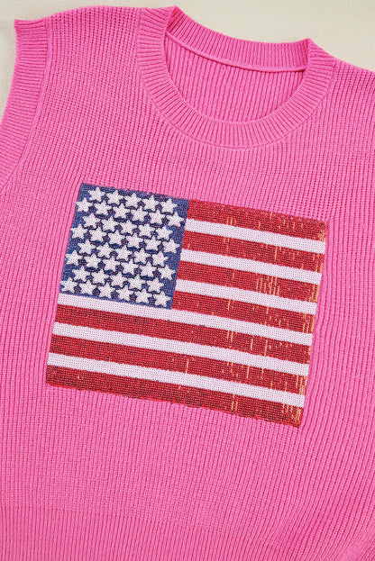 Grace american Flag Knitted Vest - Hello Beautiful Boutique20% OFFThreaded Pear