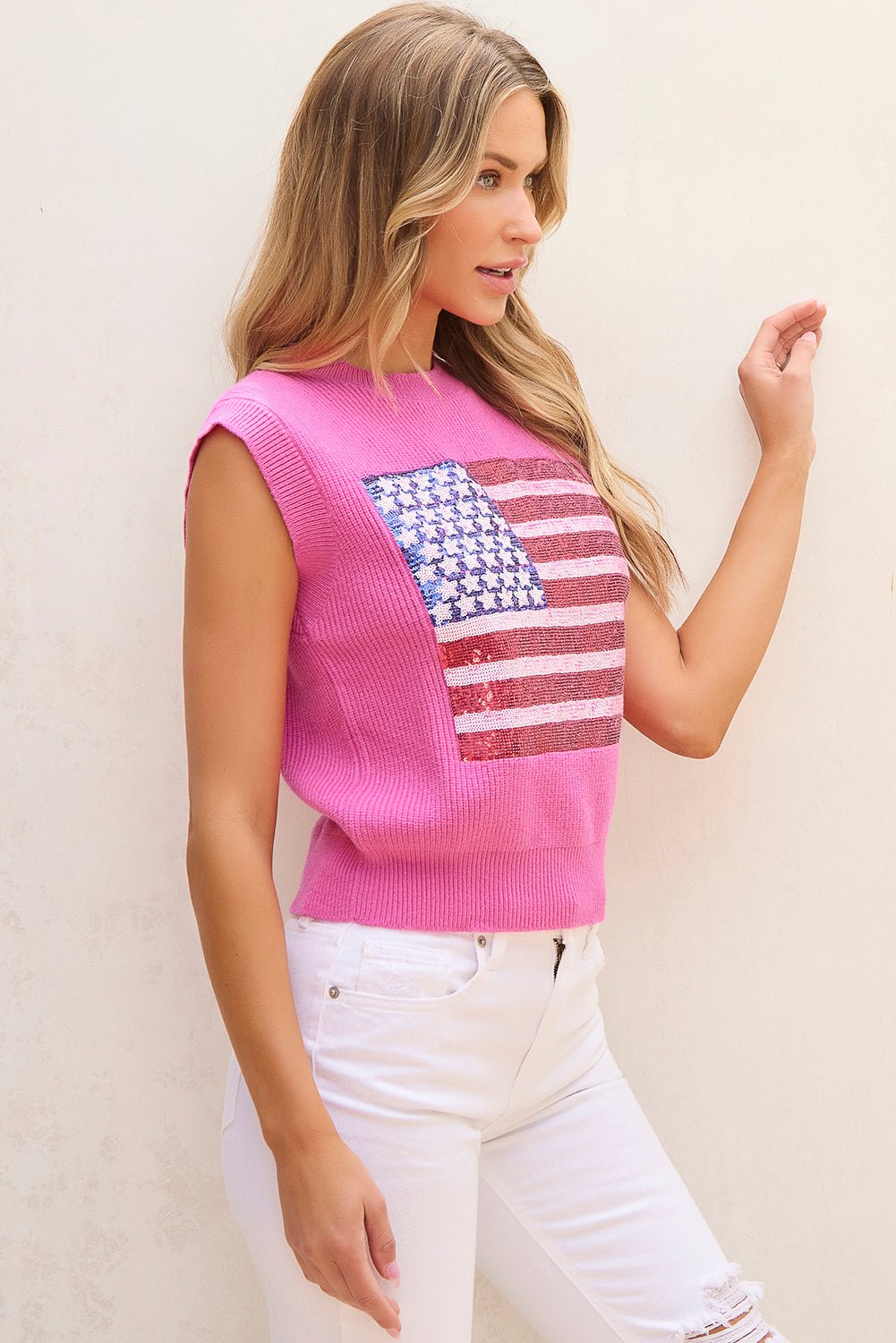 Grace american Flag Knitted Vest - Hello Beautiful Boutique20% OFFThreaded Pear