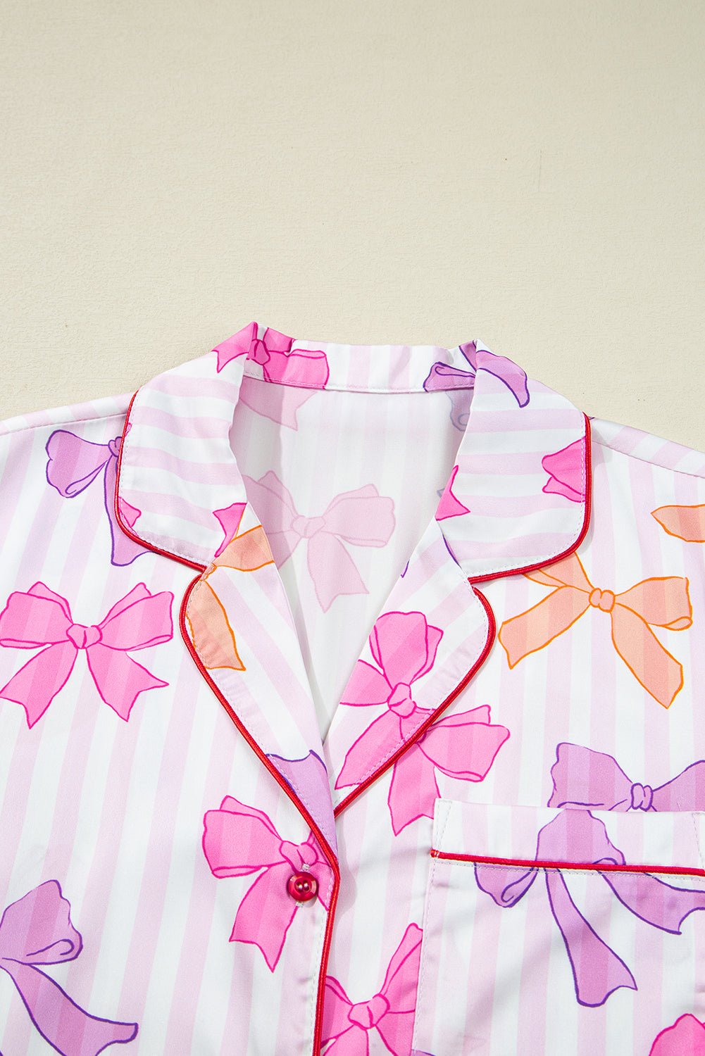 Gracelynn Contrast Piping Trim Shirt - Hello Beautiful BoutiqueSleepwearThreaded Pear