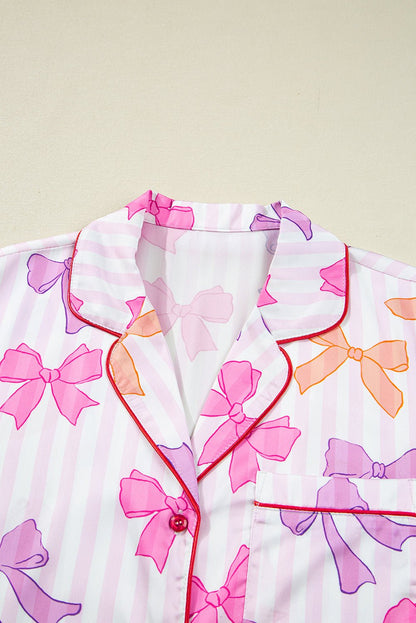 Gracelynn Contrast Piping Trim Shirt - Hello Beautiful BoutiqueSleepwearThreaded Pear