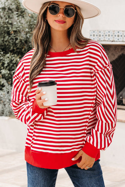 Gracelynn Shoulder Casual Pullover Top - Hello Beautiful BoutiqueLong Sleeve TopsThreaded Pear