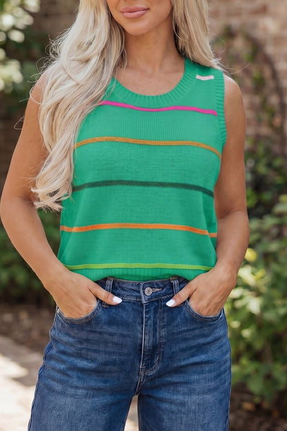 Gracie Stripe Knitted Sweater - Hello Beautiful BoutiqueSweater VestsThreaded Pear