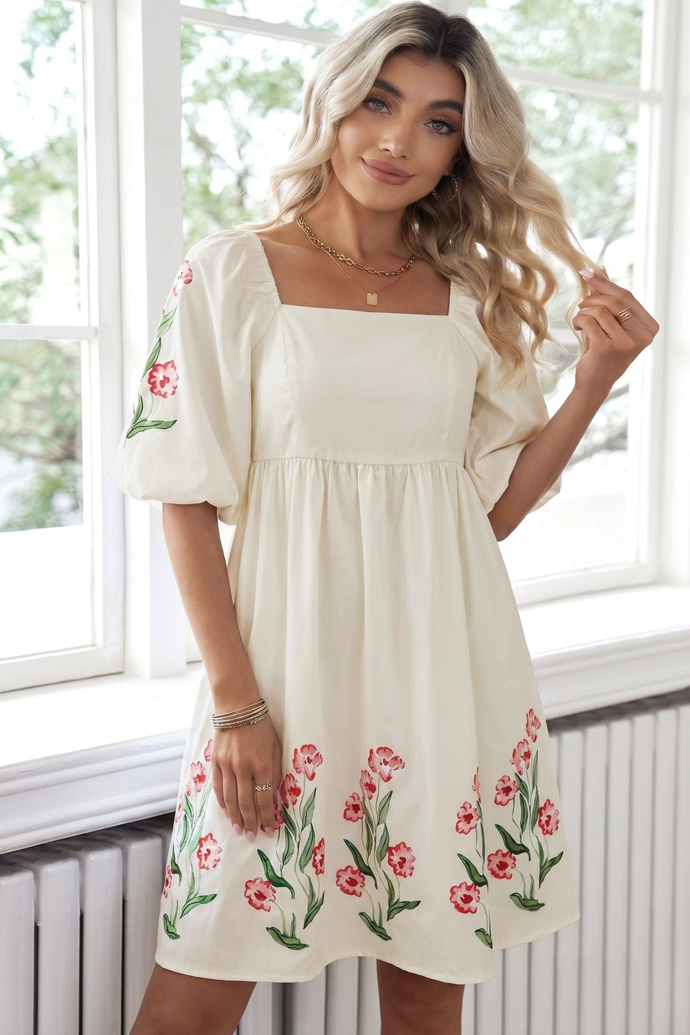 Greta Puff Sleeve Babydoll Dress - Hello Beautiful BoutiqueMini DressesThreaded Pear