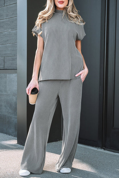 Guinevere Ribbed High Loose Tee - Hello Beautiful BoutiquePant SetsThreaded Pear