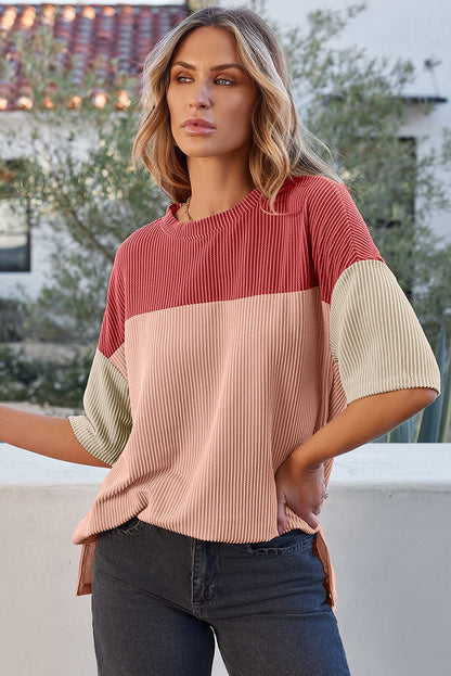 Guinevere Slits Half Sleeve Top - Hello Beautiful BoutiqueTops & TeesThreaded Pear