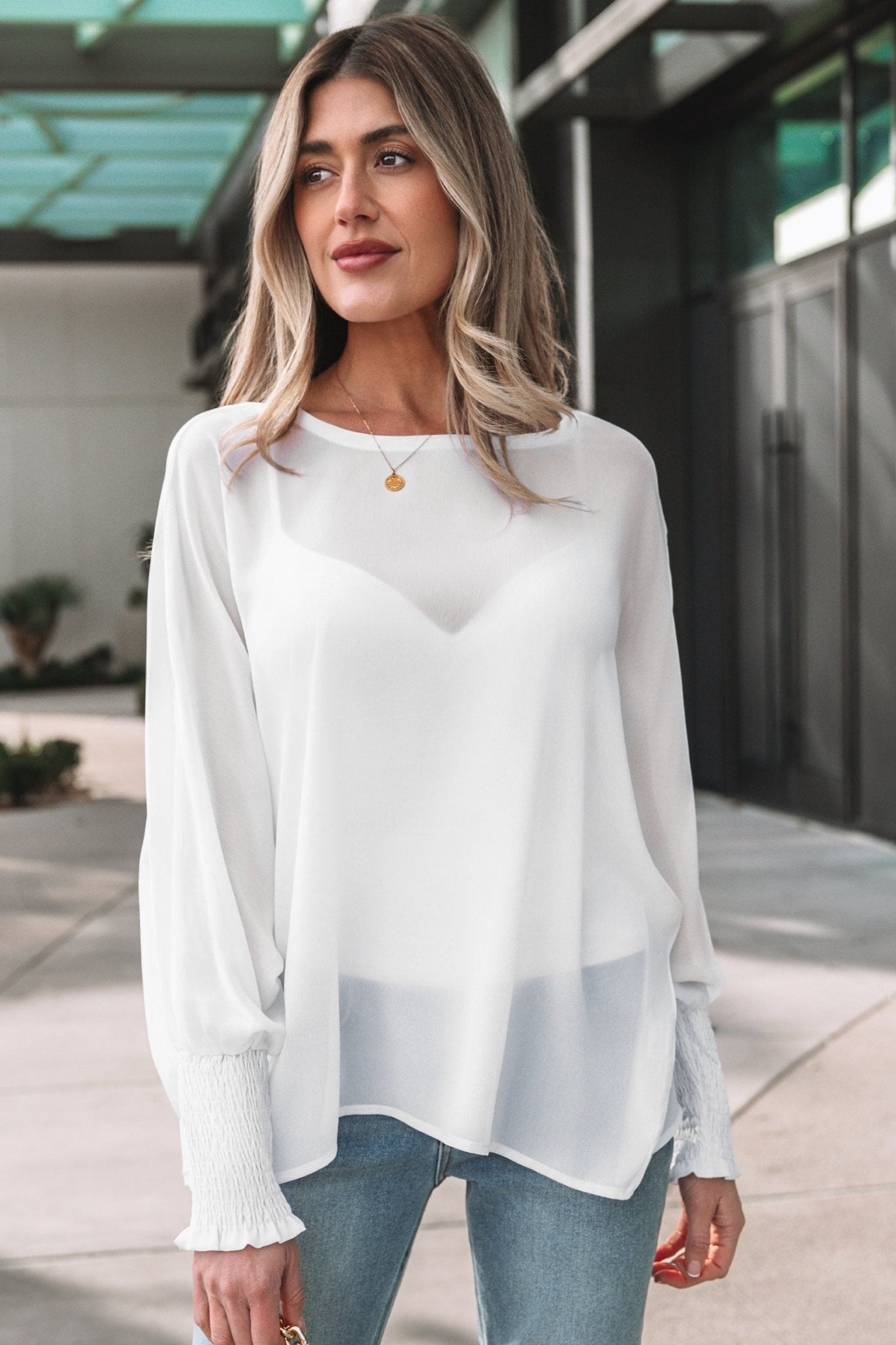 Gwen Sleeve Dolman Blouse Long Sleeve Top - Hello Beautiful BoutiqueBlouses & ShirtsThreaded Pear