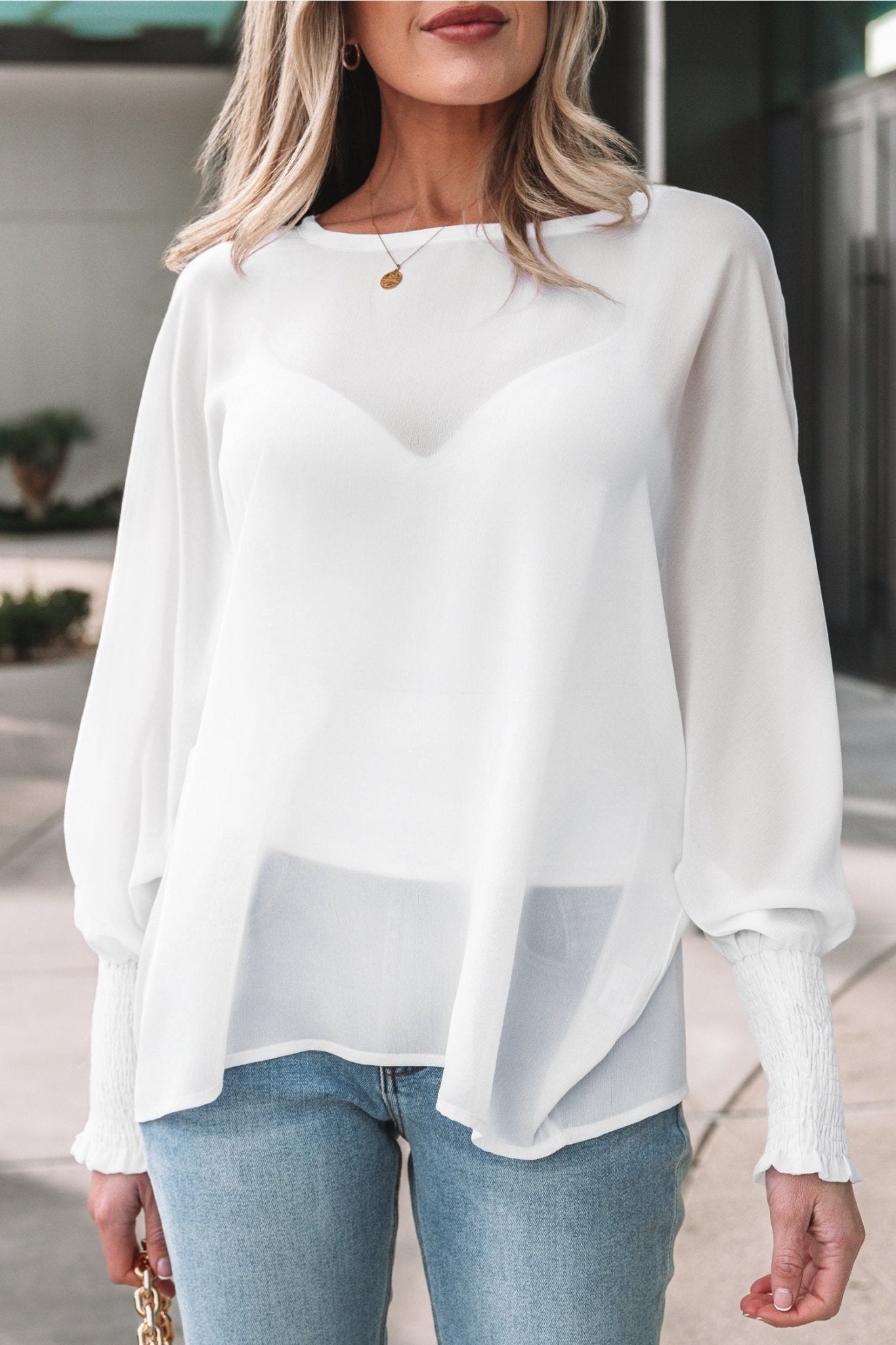 Gwen Sleeve Dolman Blouse Long Sleeve Top - Hello Beautiful BoutiqueBlouses & ShirtsThreaded Pear