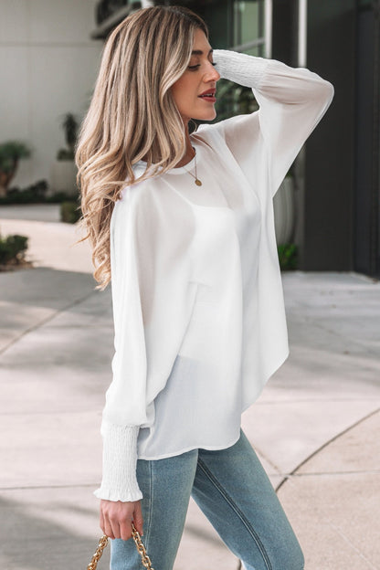 Gwen Sleeve Dolman Blouse Long Sleeve Top - Hello Beautiful BoutiqueBlouses & ShirtsThreaded Pear