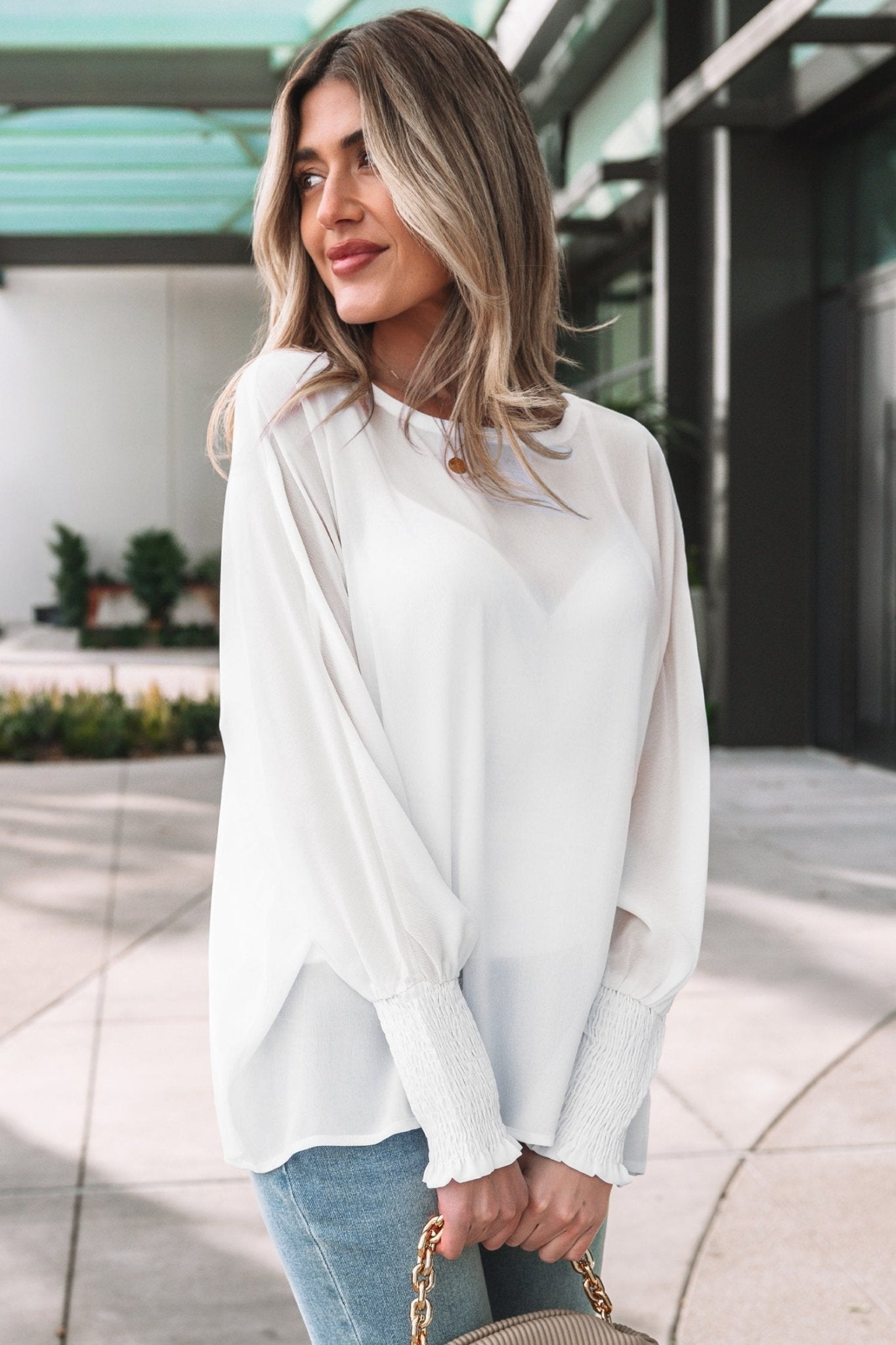 Gwen Sleeve Dolman Blouse Long Sleeve Top - Hello Beautiful BoutiqueBlouses & ShirtsThreaded Pear