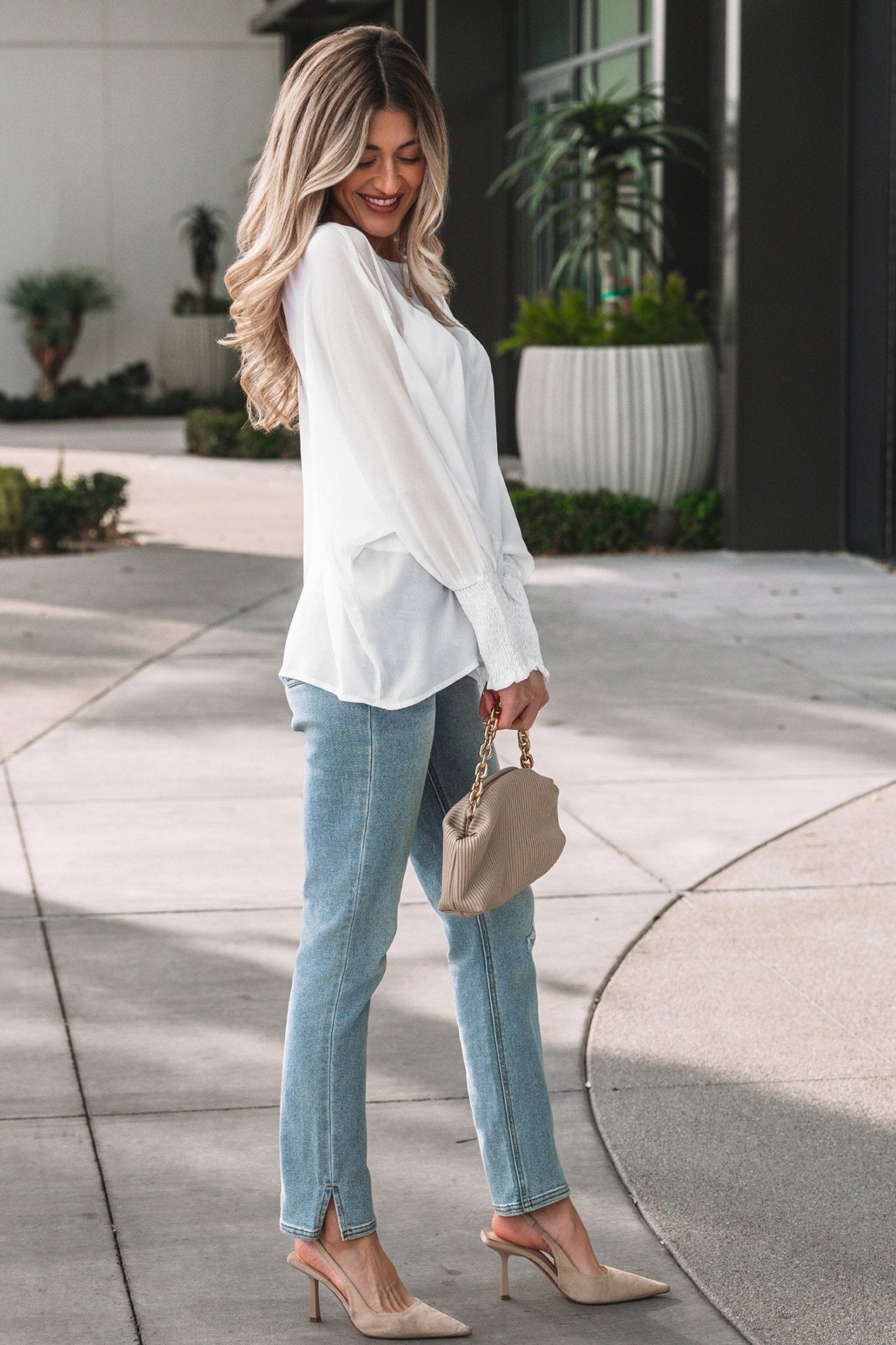 Gwen Sleeve Dolman Blouse Long Sleeve Top - Hello Beautiful BoutiqueBlouses & ShirtsThreaded Pear